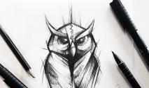 Значение татуировки с изображением совы Эскиз совы с зелеными глазами